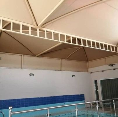 تغطية مظلات المسابح بالزجاج والخشب والقماش 0555783894